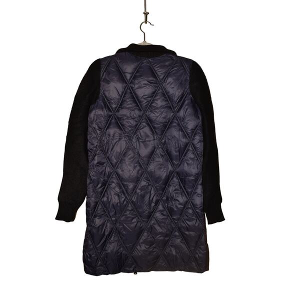 BERNARDO NEW $215 Knit Sleeve Diamond‎ Quilt Puffer Coat Navy XS - Picture 6 of 7